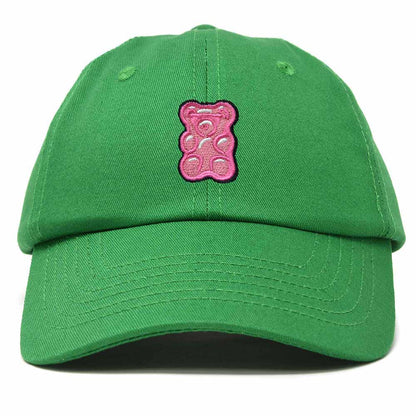 Dalix Pink Gummy Embroidered Cotton Dad Hat Baseball Cap Adjustable Womens in Kelly Green