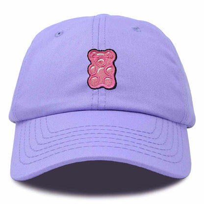 Dalix Pink Gummy Embroidered Cotton Dad Hat Baseball Cap Adjustable Womens in Lavender