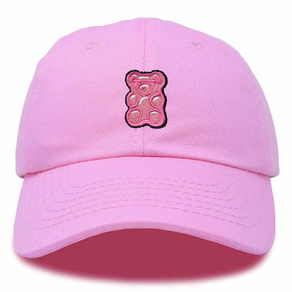 Dalix Pink Gummy Embroidered Cotton Dad Hat Baseball Cap Adjustable Womens in Light Pink