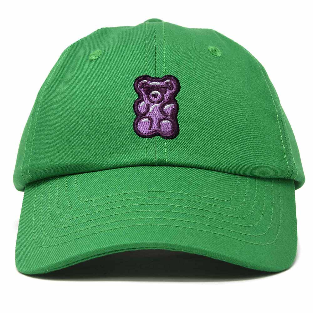 Dalix Purple Gummy Embroidered Cotton Dad Hat Baseball Cap Adjustable Womens in Kelly Green