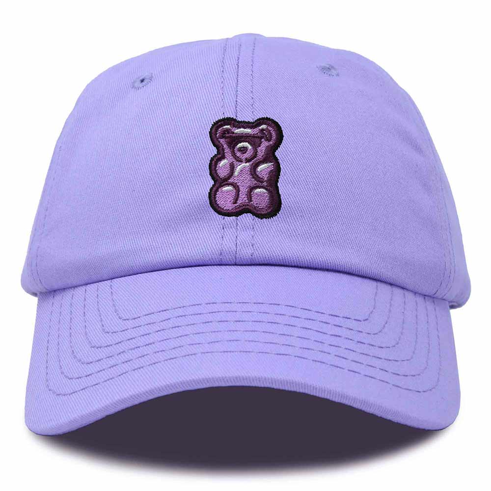 Dalix Purple Gummy Embroidered Cotton Dad Hat Baseball Cap Adjustable Womens in Lavender