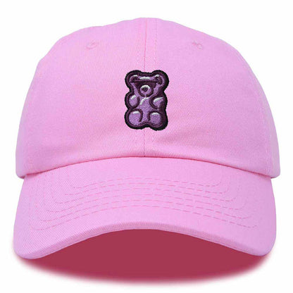 Dalix Purple Gummy Embroidered Cotton Dad Hat Baseball Cap Adjustable Womens in Light Pink