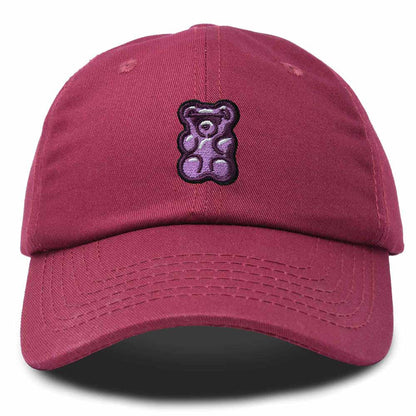 Dalix Purple Gummy Embroidered Cotton Dad Hat Baseball Cap Adjustable Womens in Maroon