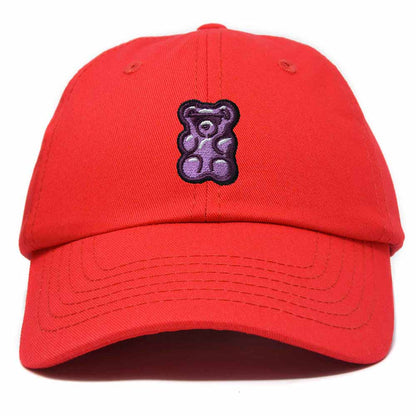 Dalix Purple Gummy Embroidered Cotton Dad Hat Baseball Cap Adjustable Womens in Beige