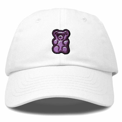 Dalix Purple Gummy Embroidered Cotton Dad Hat Baseball Cap Adjustable Womens in Beige