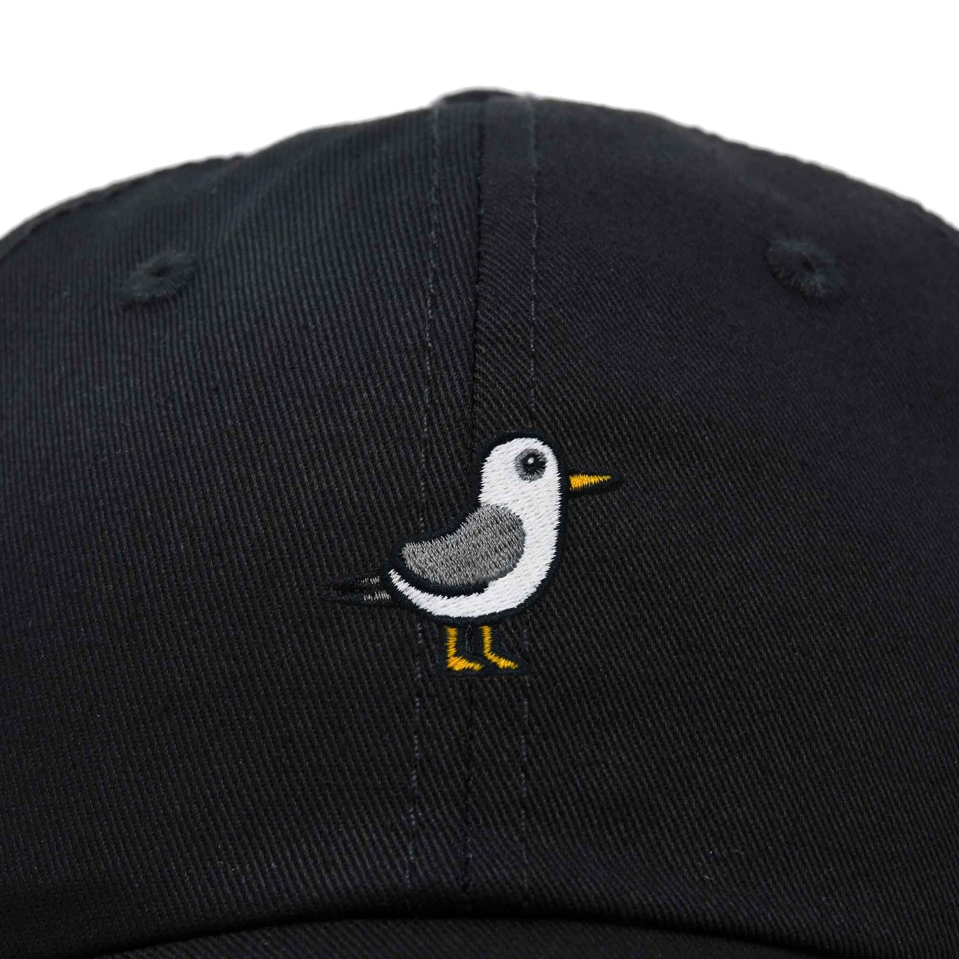 Dalix Seagull Embroidered Cap Cotton Baseball Hat Bird Womens in Black