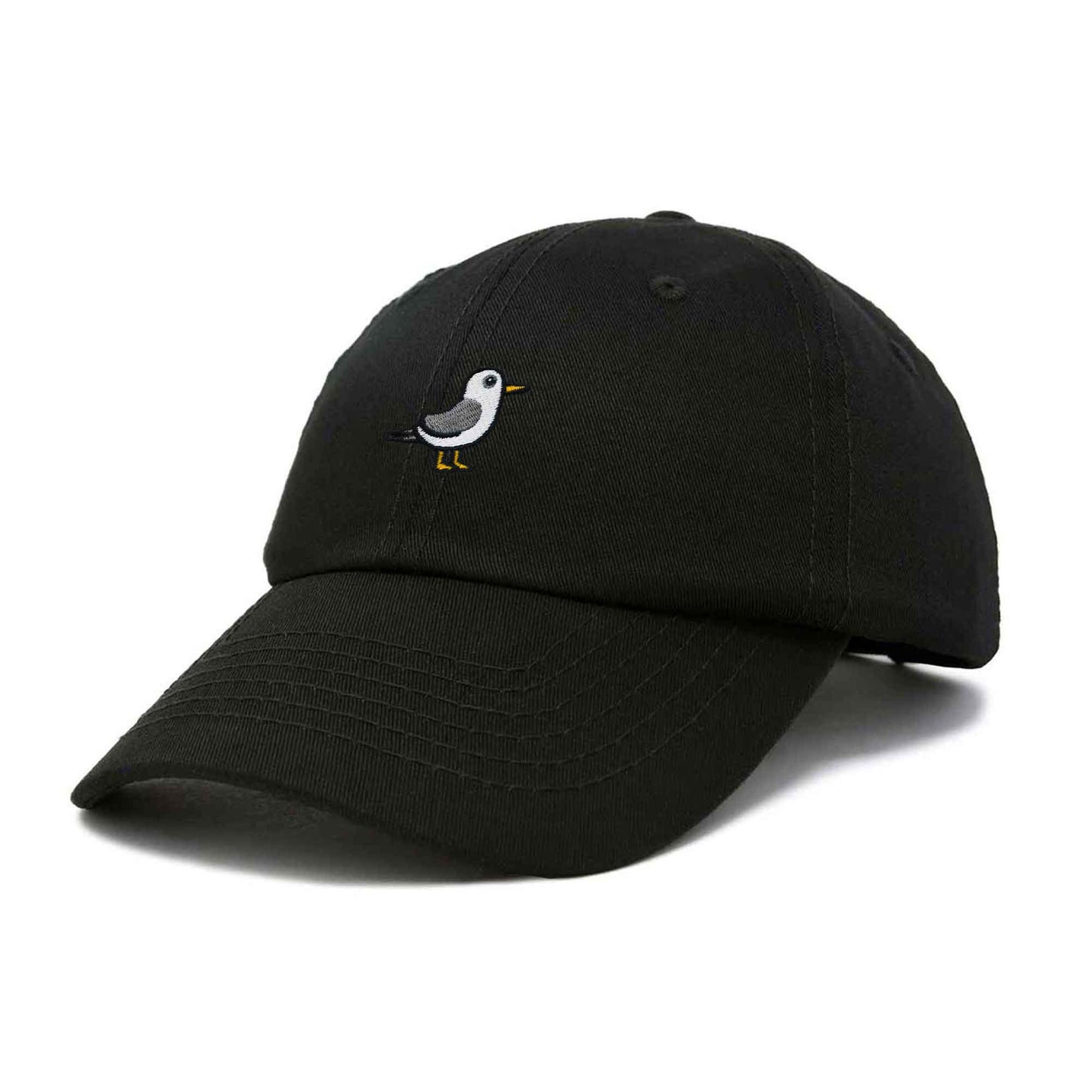 Dalix Seagull Embroidered Cap Cotton Baseball Hat Bird Womens in Black