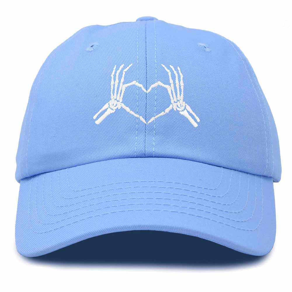 Dalix Heart of Bones Embroidered Beanie Hat Knit Cap Cold Weather Womens in Light Blue