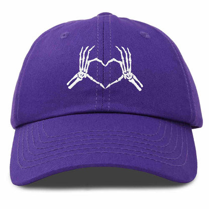 Dalix Heart of Bones Embroidered Beanie Hat Knit Cap Cold Weather Womens in Purple