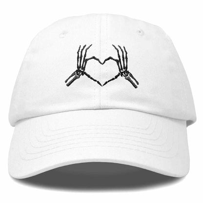 Dalix Heart of Bones Embroidered Beanie Hat Knit Cap Cold Weather Womens in White