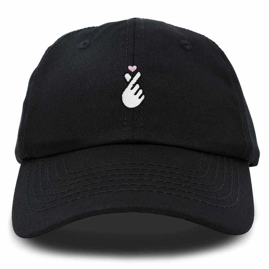 Dalix Snap Heart Embroidered K Pop Heart Baseball Cap Dad Hat Cotton Adjustable Womens