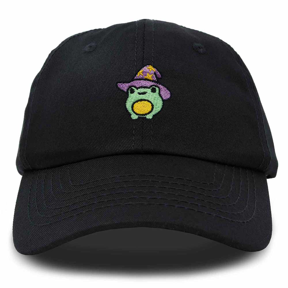 Dalix Sorcerer Frog Embroidered Cap Cotton Baseball Cute Cool Dad Hat Womens in Black