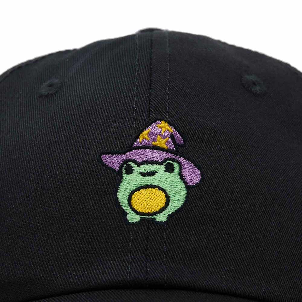 Dalix Sorcerer Frog Embroidered Cap Cotton Baseball Cute Cool Dad Hat Womens in Black