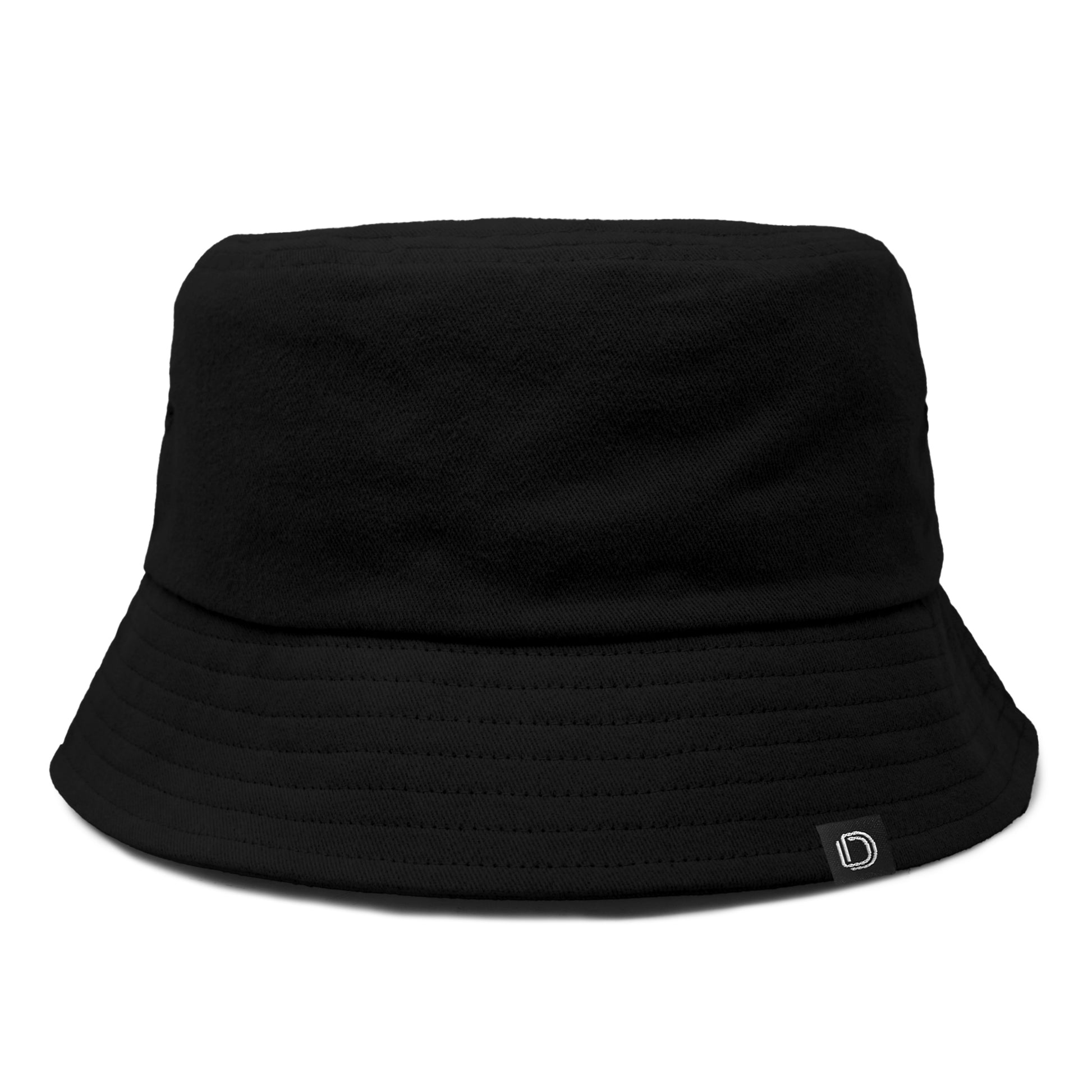 DALIX Solid 100% Cotton Unisex Outdoor Summer Bucket Hat in Black