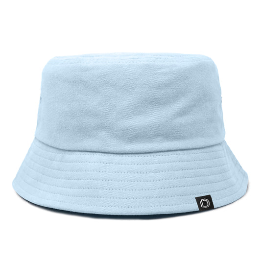 DALIX Solid 100% Cotton Unisex Outdoor Summer Bucket Hat in Blue