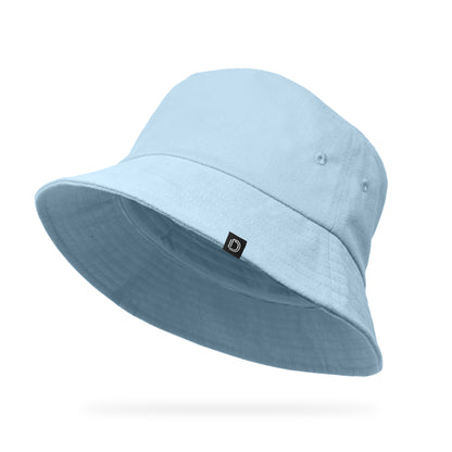 DALIX Solid 100% Cotton Unisex Outdoor Summer Bucket Hat in Blue