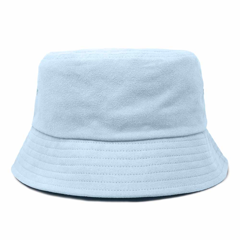 DALIX Solid 100% Cotton Unisex Outdoor Summer Bucket Hat in Blue