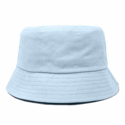 DALIX Solid 100% Cotton Unisex Outdoor Summer Bucket Hat in Blue