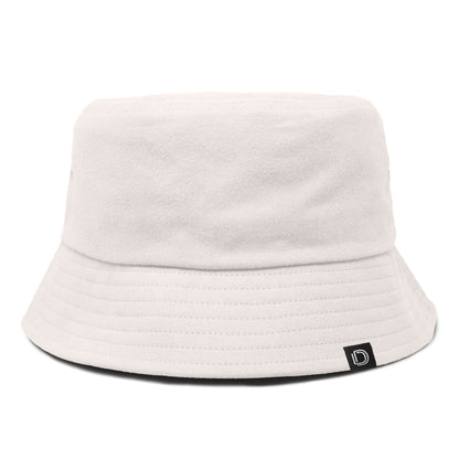 DALIX Solid 100% Cotton Unisex Outdoor Summer Bucket Hat in Off-White