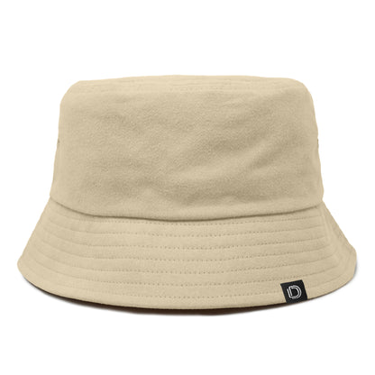 DALIX Solid 100% Cotton Unisex Outdoor Summer Bucket Hat in Beige