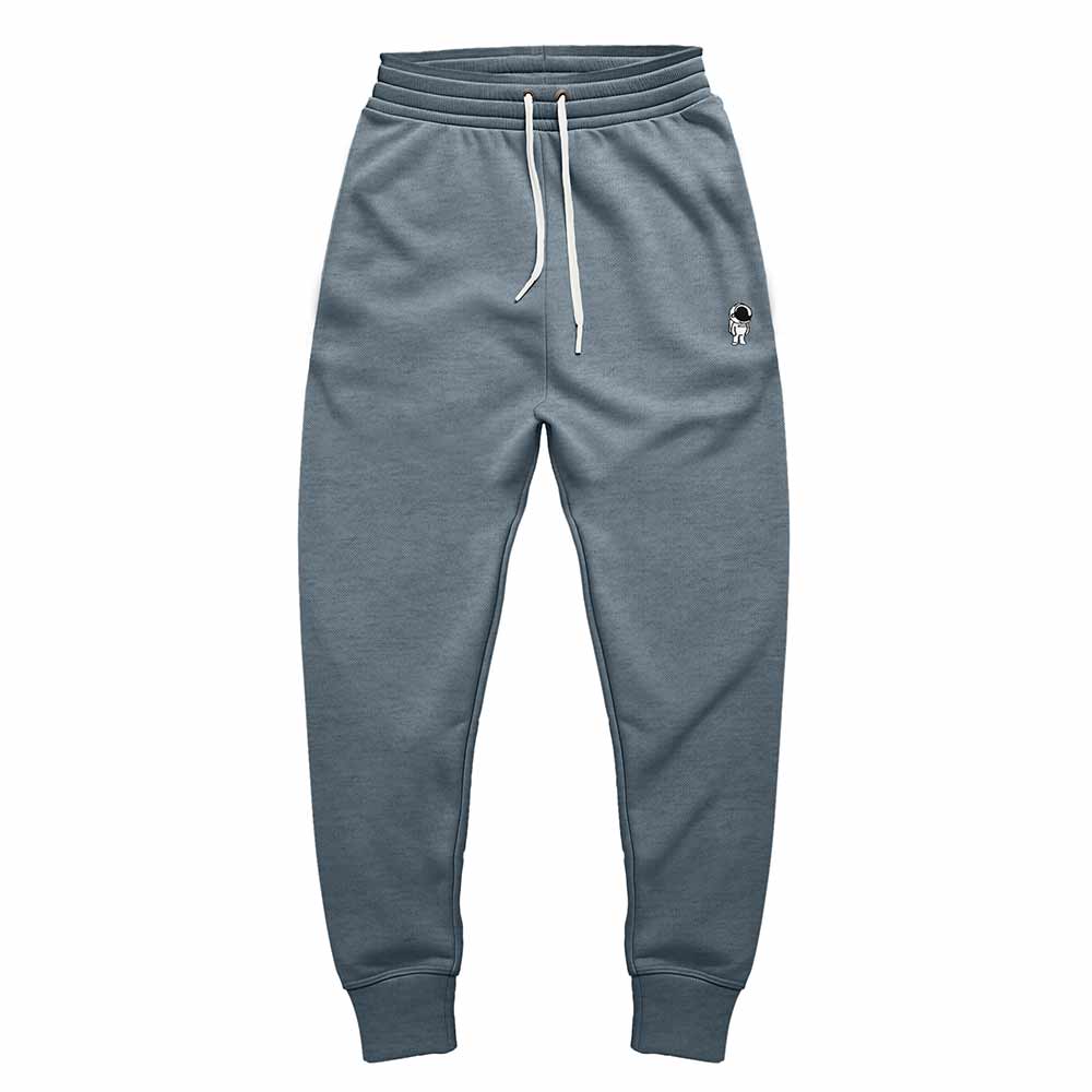 Dalix Astronaut Embroidered Fleece Jogger Cuff Sweatpant Sweats Soft Warm Cute Womens in Heather Slate 2XL XX-Large