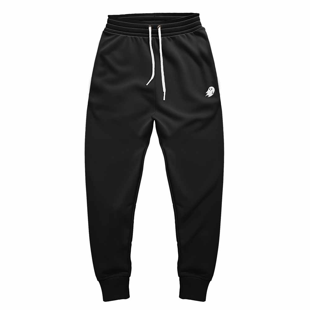 Dalix Ghost Embroidered Fleece Jogger Cuff Sweatpant Sweats Soft Warm Mens in Black 2XL XX-Large