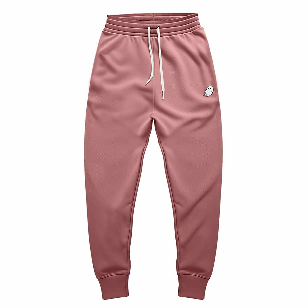 Dalix Ghost Embroidered Fleece Jogger Cuff Sweatpant Sweats Soft Warm Mens in Mauve 2XL XX-Large