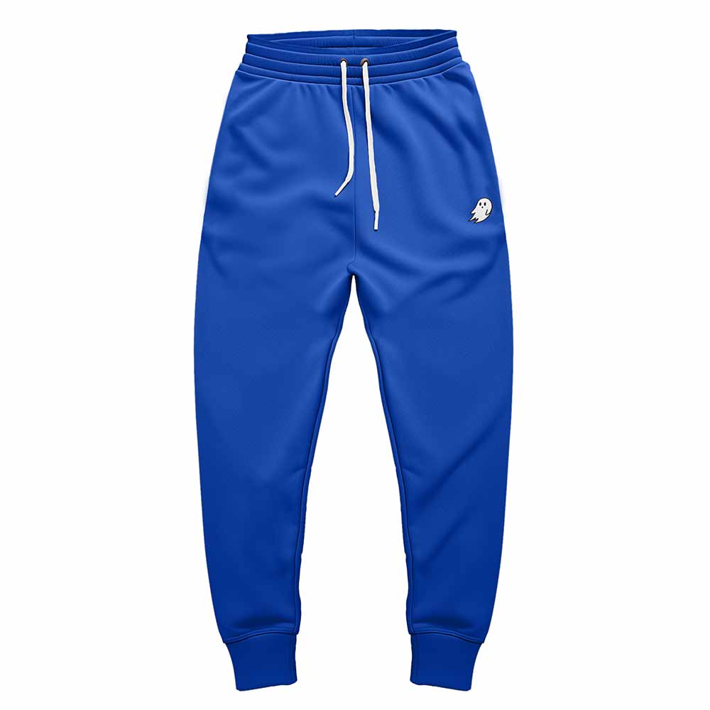 Dalix Ghost Embroidered Fleece Jogger Cuff Sweatpant Sweats Soft Warm Mens in Royal Blue 2XL XX-Large