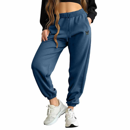 Dalix Butterfly Embroidered Fleece Jogger Cuff Sweatpant Sweats Soft Warm Cute Womens in Blue 2XL XX-Large