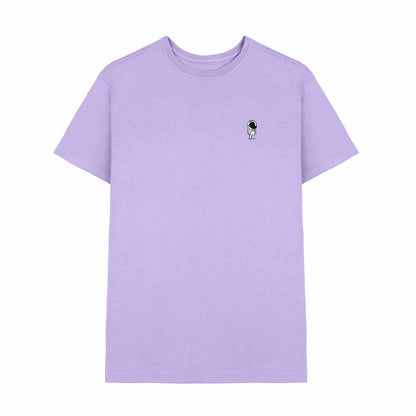 Dalix Astronaut Embroidered Mens Tee Cotton Casual Short Sleeve Crewneck Soft Fit in Lavender 2XL XX-Large