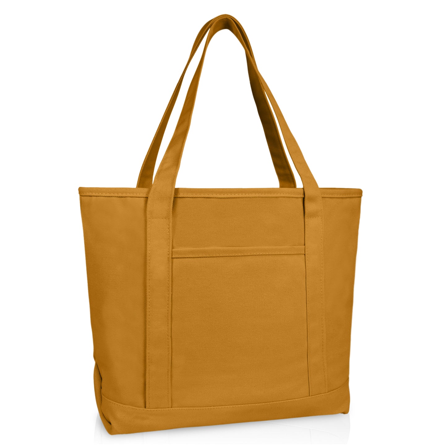 DALIX 20" Solid Color Cotton Canvas Shopping Tote Bag