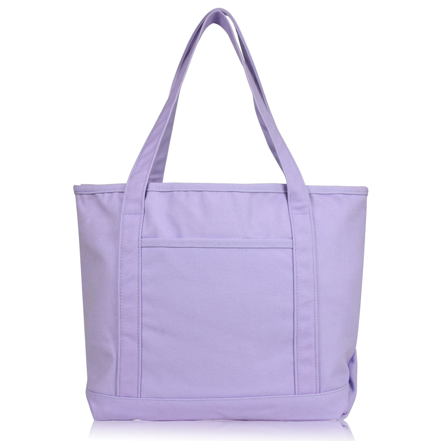 DALIX 20" Solid Color Cotton Canvas Shopping Tote Bag