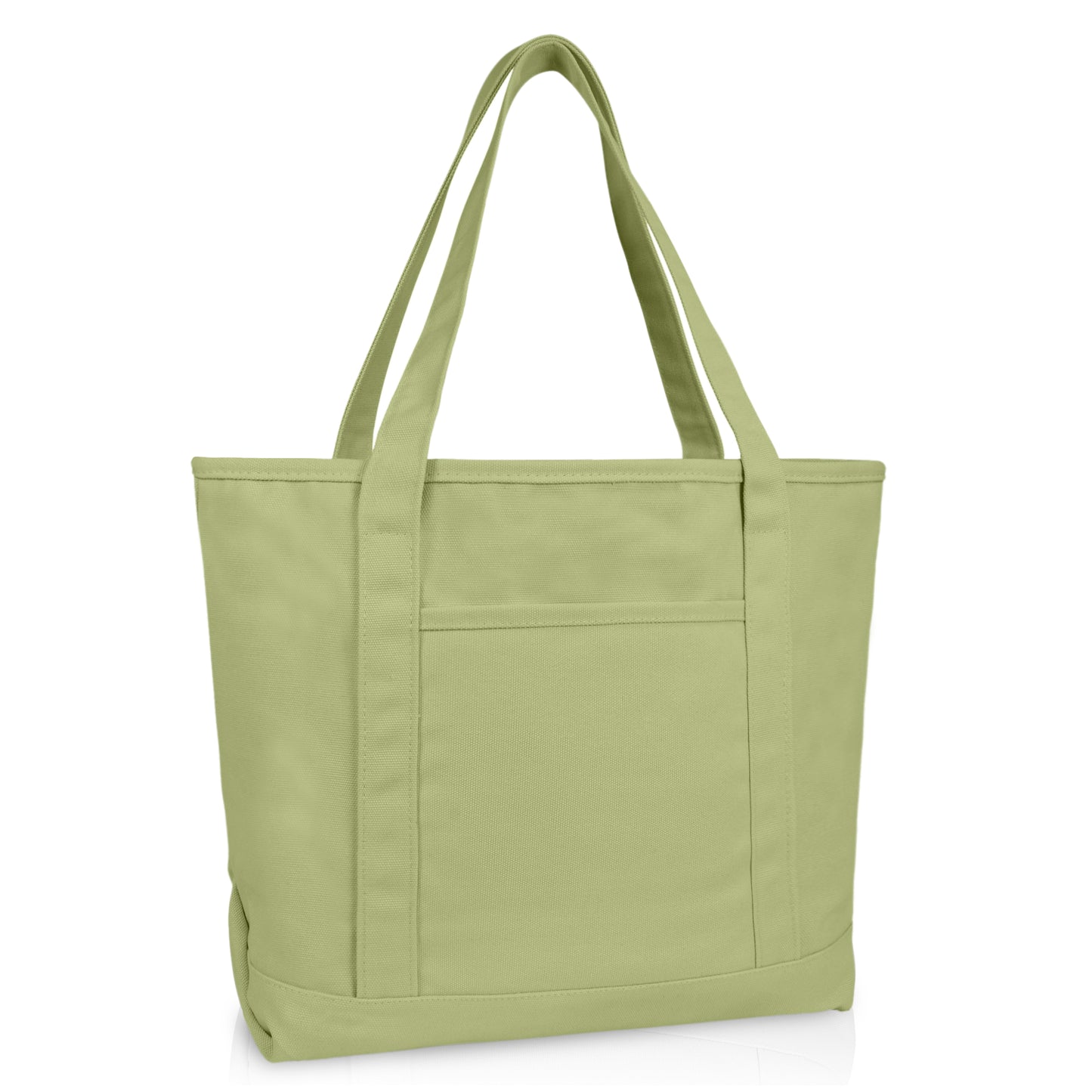 DALIX 20" Solid Color Cotton Canvas Shopping Tote Bag