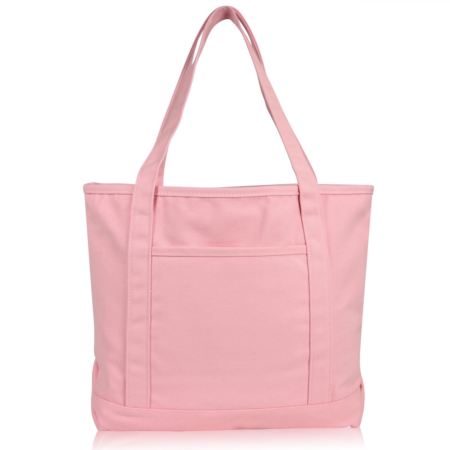 DALIX 20" Solid Color Cotton Canvas Shopping Tote Bag