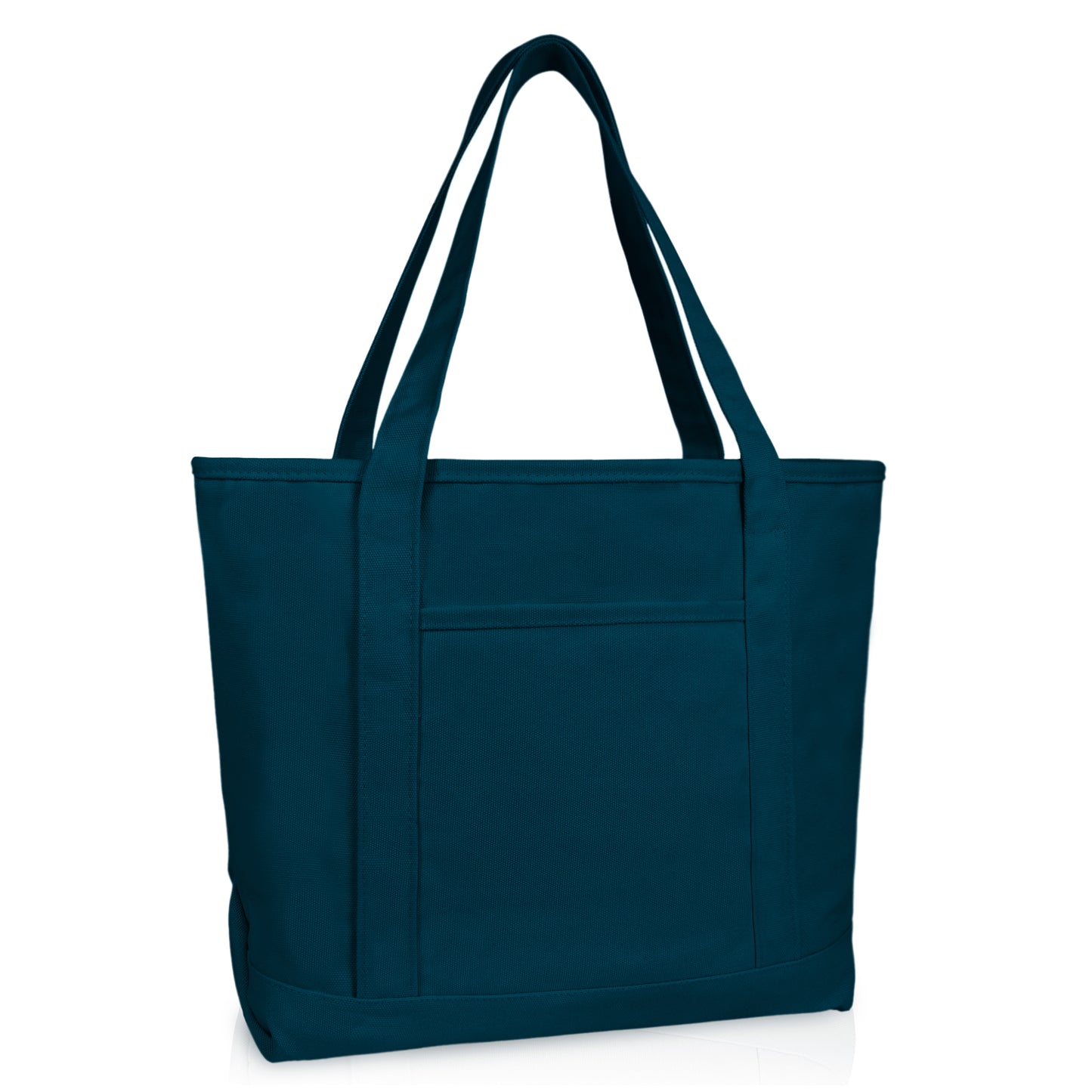 DALIX 20" Solid Color Cotton Canvas Shopping Tote Bag