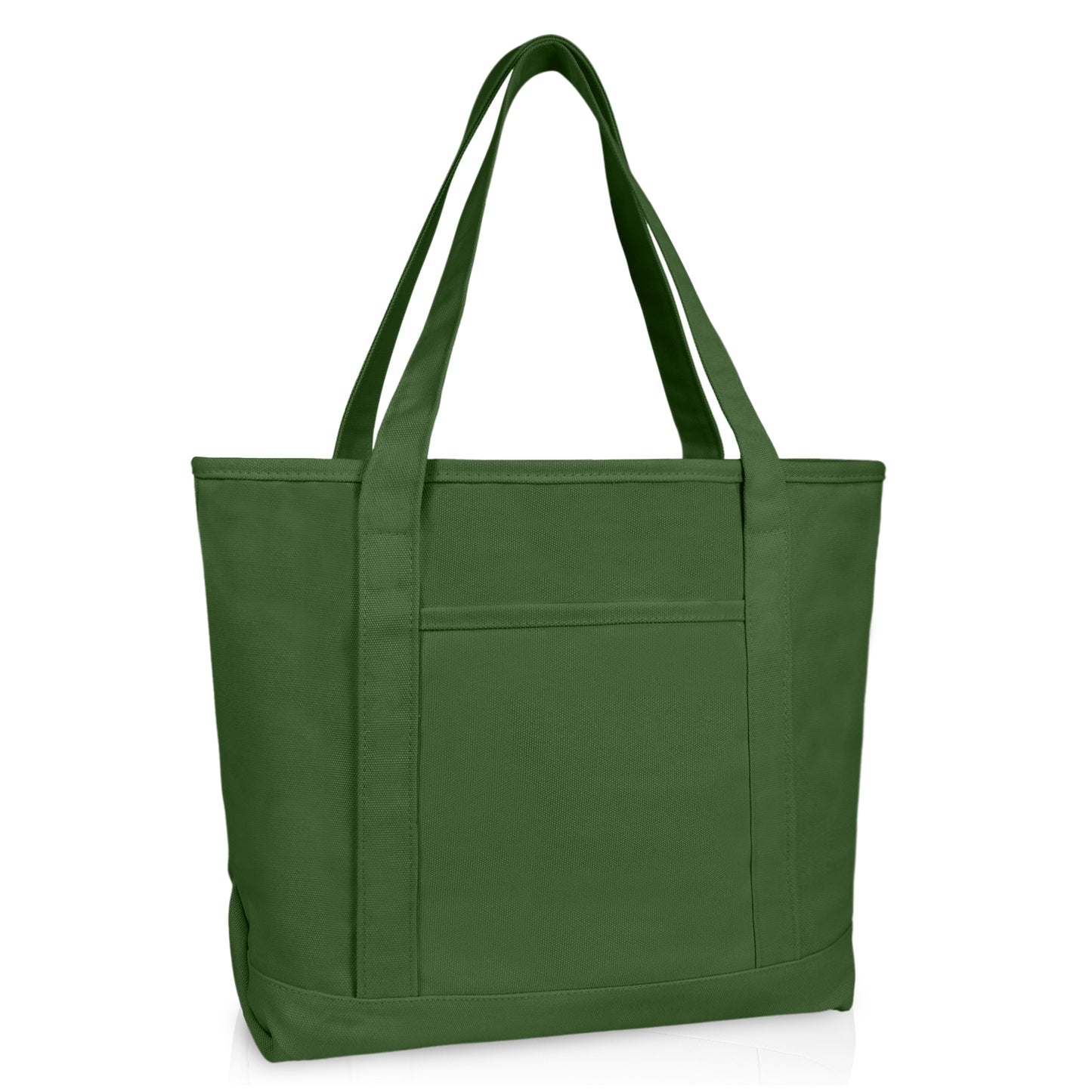 DALIX 20" Solid Color Cotton Canvas Shopping Tote Bag