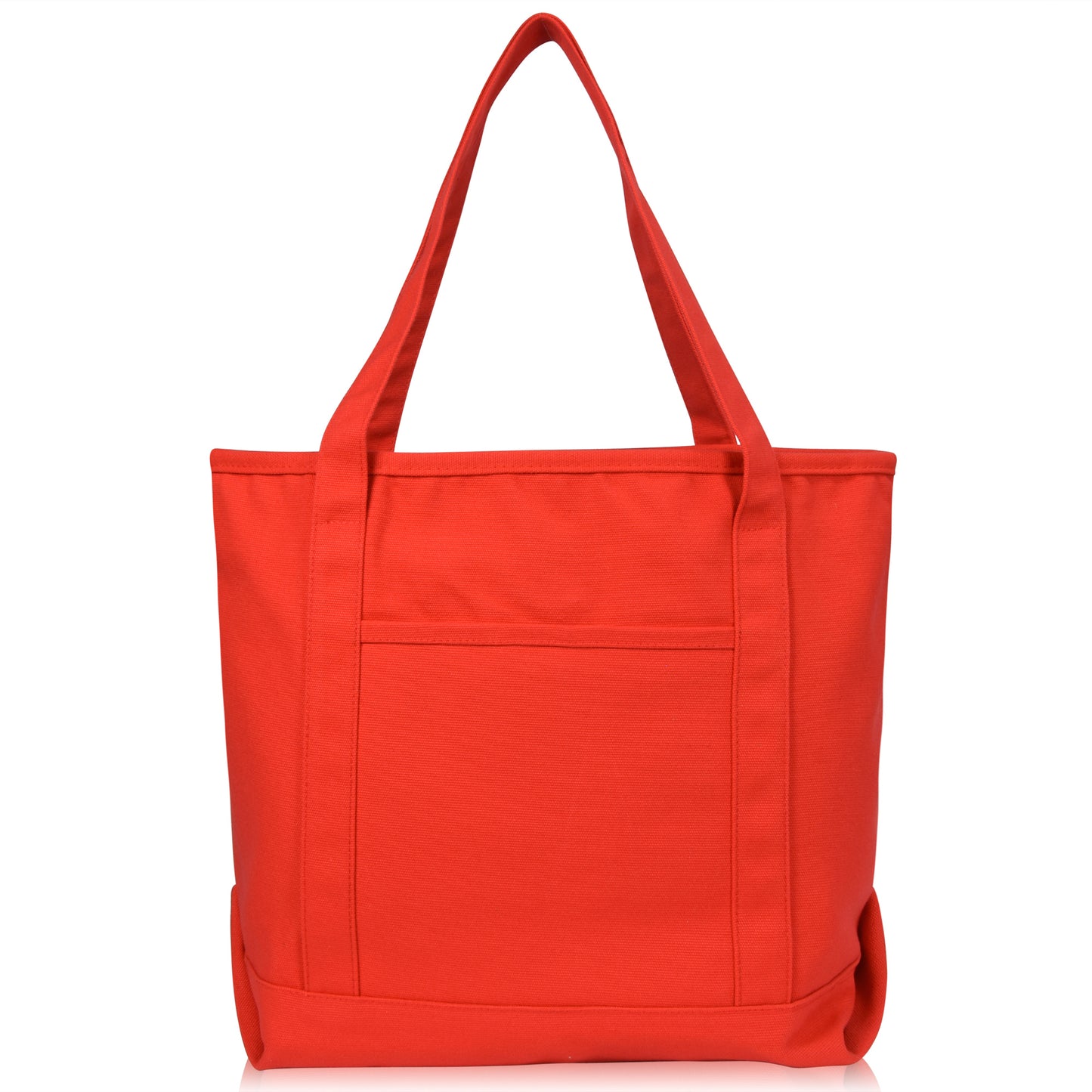 DALIX 20" Solid Color Cotton Canvas Shopping Tote Bag