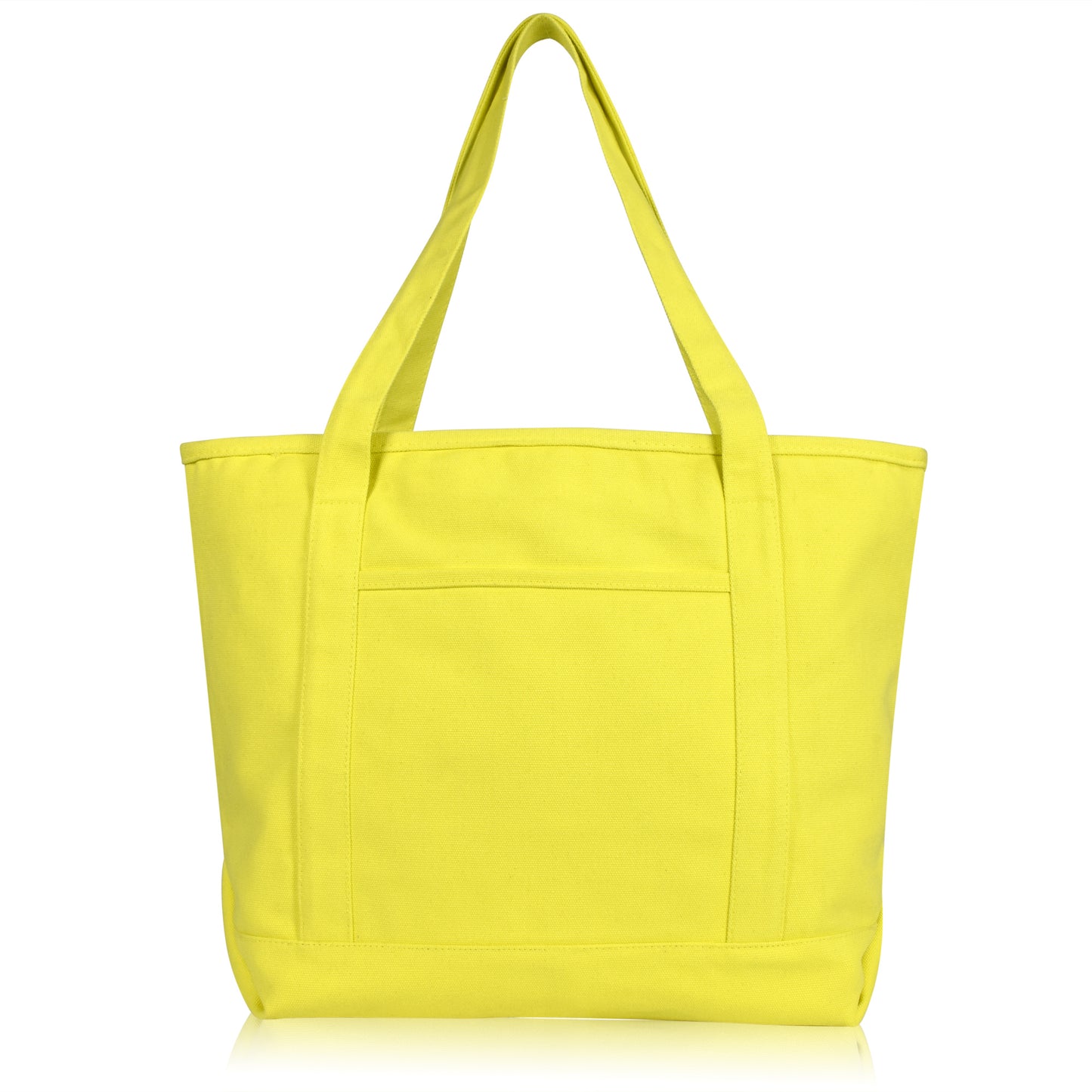 DALIX 20" Solid Color Cotton Canvas Shopping Tote Bag