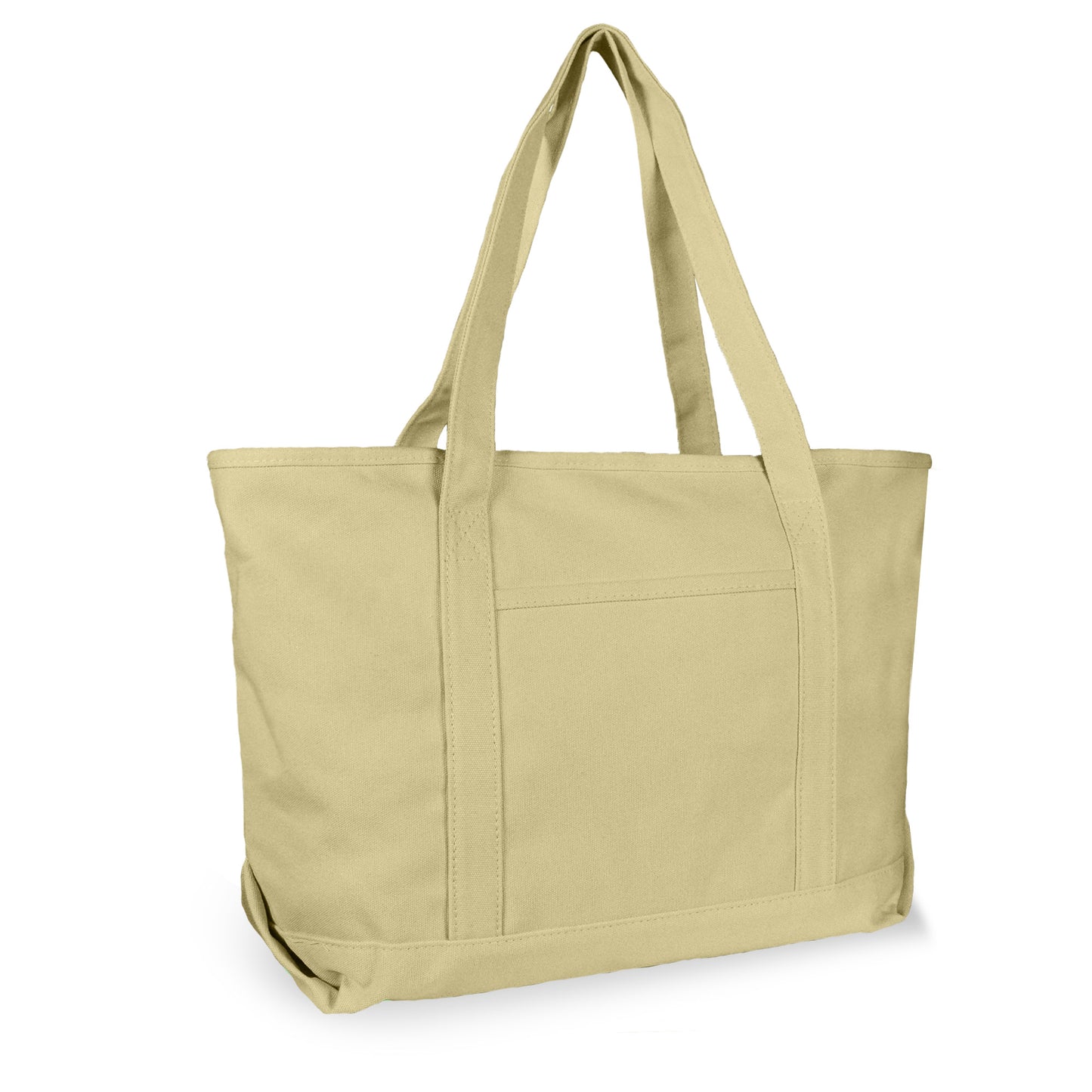 DALIX 20" Solid Color Cotton Canvas Shopping Tote Bag