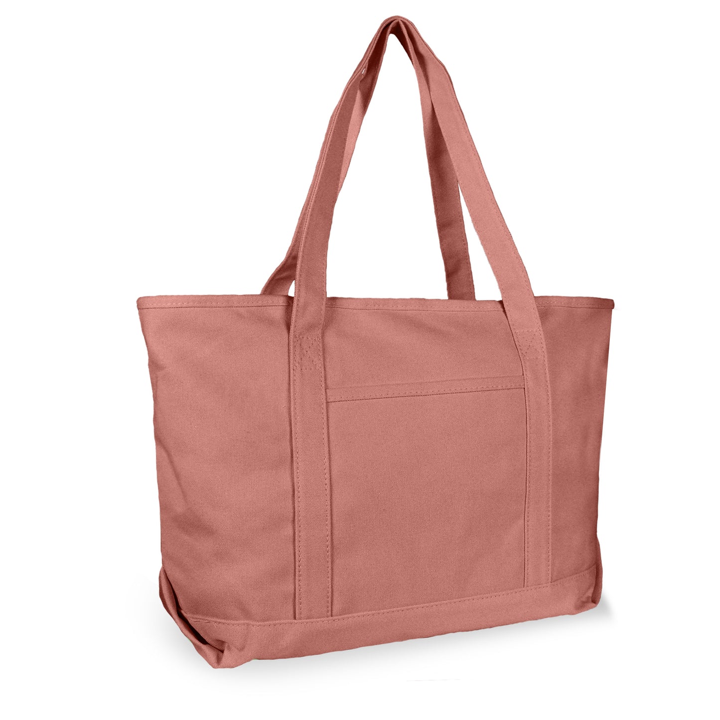 DALIX 20" Solid Color Cotton Canvas Shopping Tote Bag