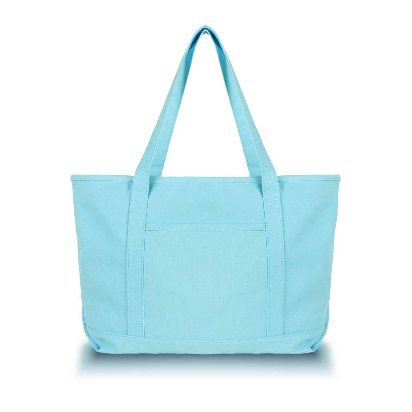 DALIX 20" Solid Color Cotton Canvas Shopping Tote Bag