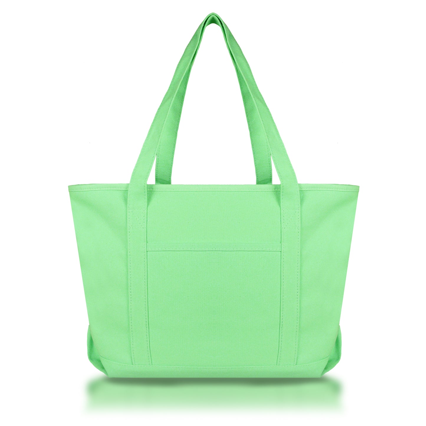 DALIX 20" Solid Color Cotton Canvas Shopping Tote Bag