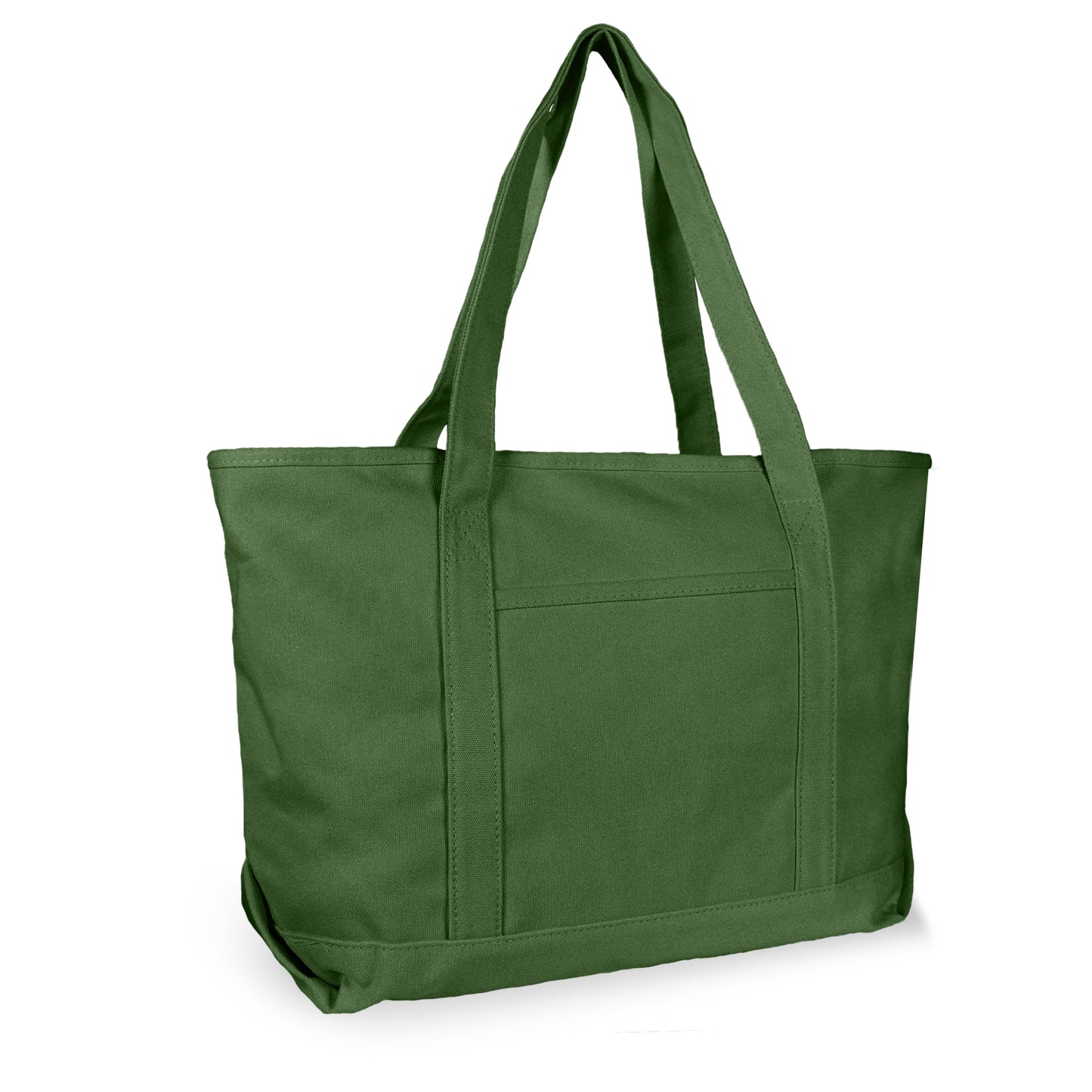 DALIX 20" Solid Color Cotton Canvas Shopping Tote Bag