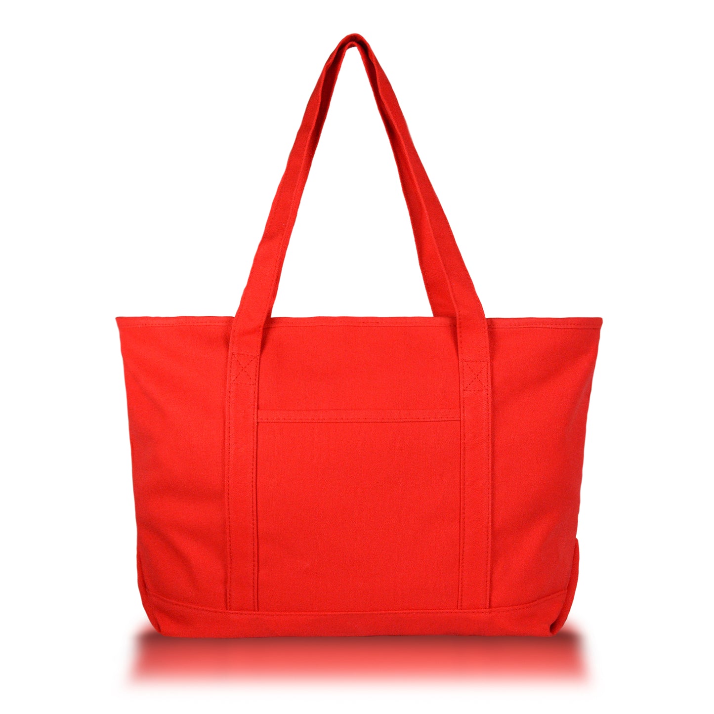 DALIX 20" Solid Color Cotton Canvas Shopping Tote Bag