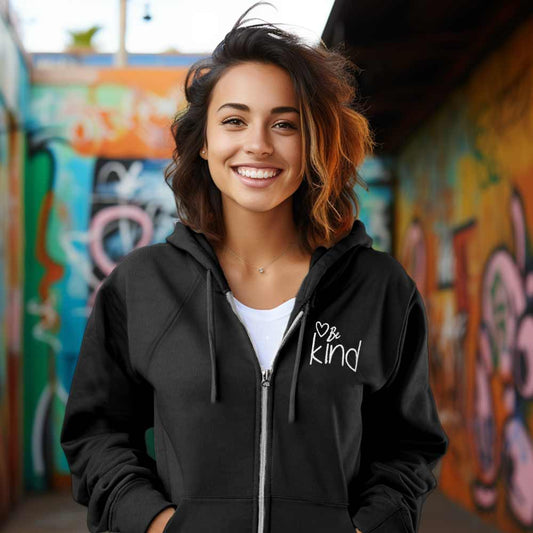 Dalix Be Kind Zip Hoodie