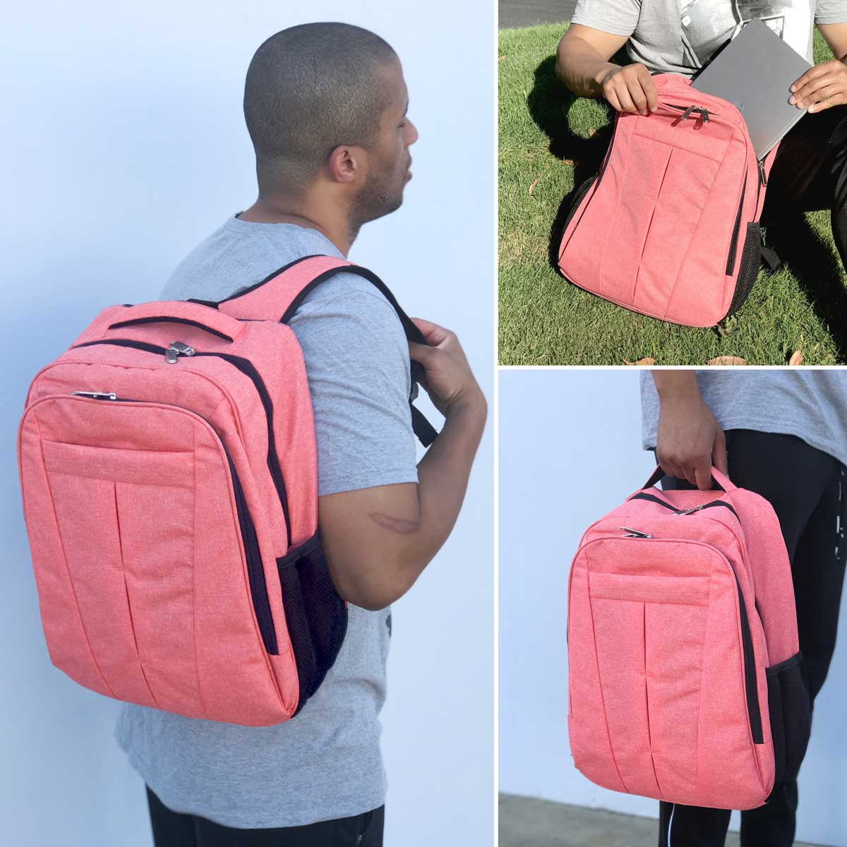 DALIX Signature Travel or Gym Duffle Bag in Pink
