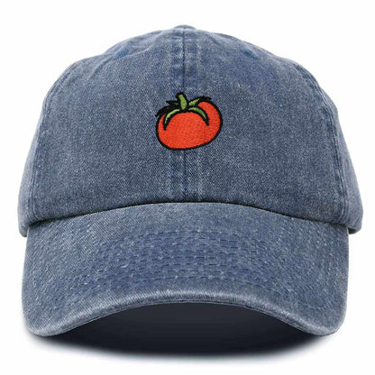 Dalix Tomato Embroidered Cap Cotton Baseball Cute Cool Dad Hat Womens in Navy Blue