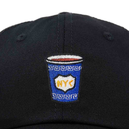 Dalix Anthora Coffee Cup Embroidered Dad Cap New York Baseball Hat Womens in Black