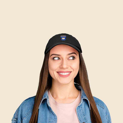 Dalix Anthora Coffee Cup Embroidered Dad Cap New York Baseball Hat Womens in Gold