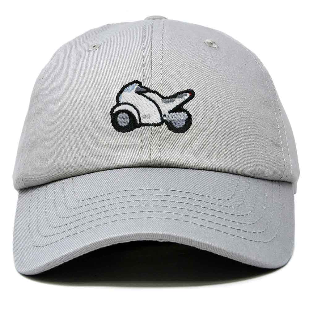 Dalix Motorcycle Cap Embroidered Mens Cotton Baseball Hat in Gray